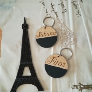 Round painted keyring